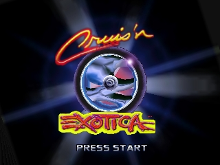 Cruis'n Exotica title screen for Nintendo 64
